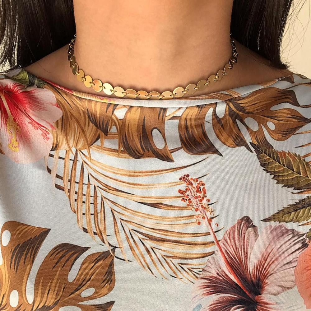 Coleira chocker medalhas