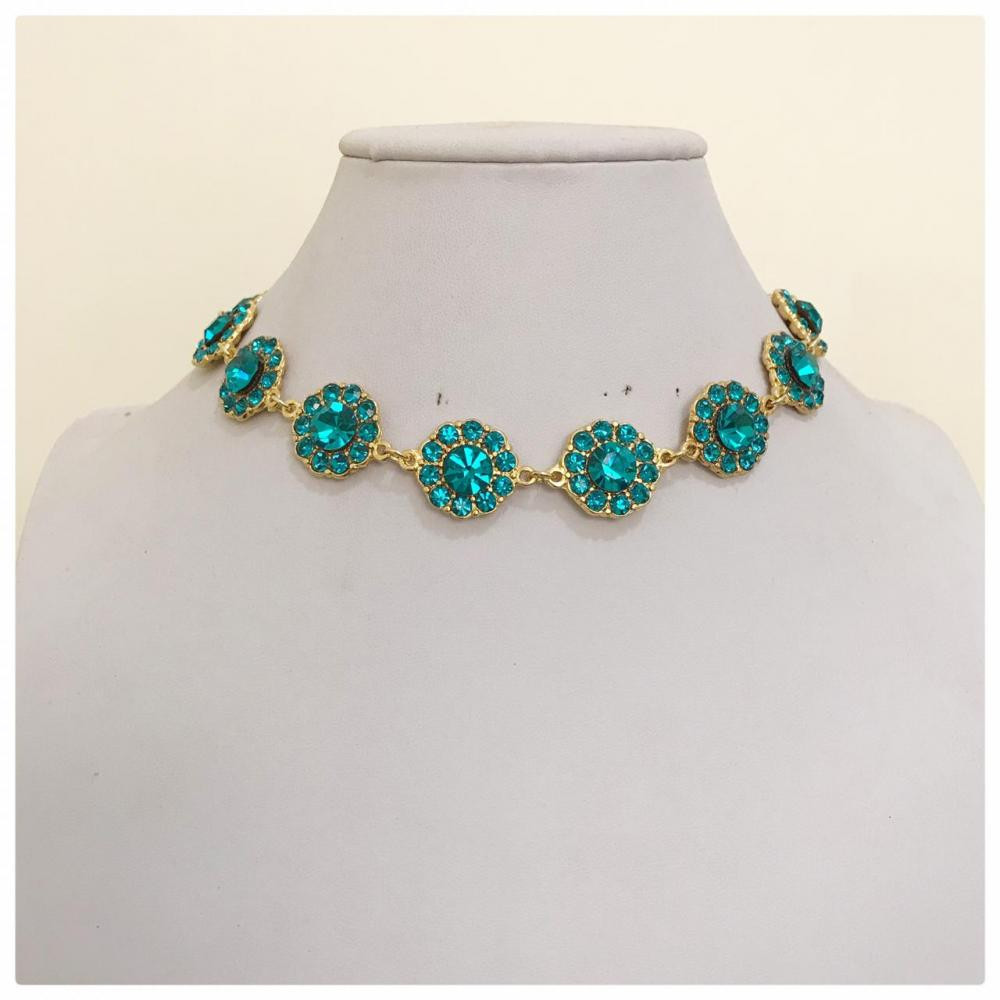 Choker Floral Turquesa