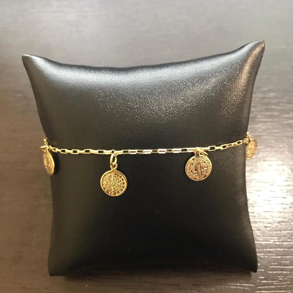 Pulseira com pingentes folheada a ouro 18k