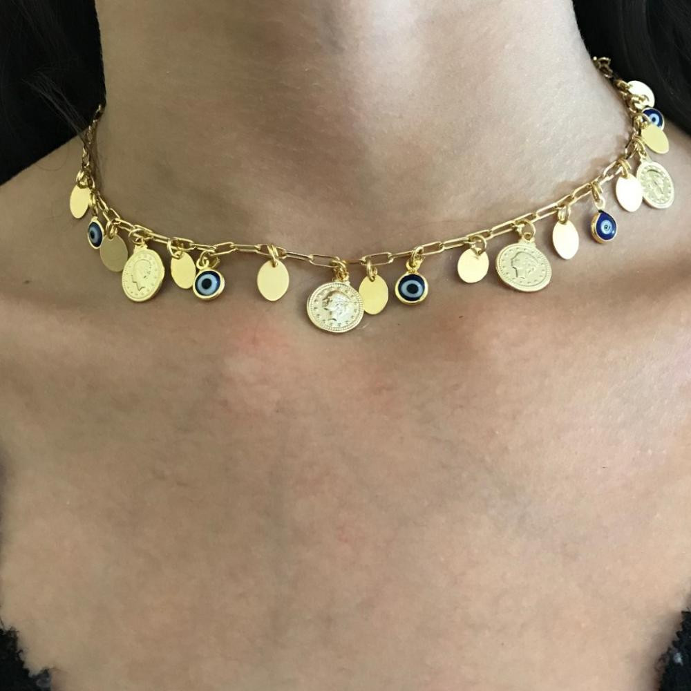 choker olho grego