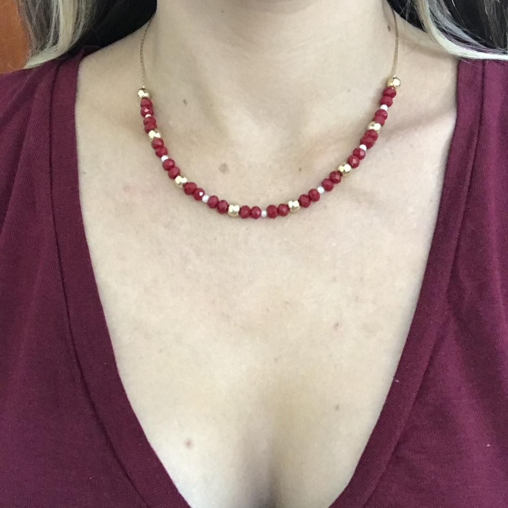 Choker com cristais bolas Siam