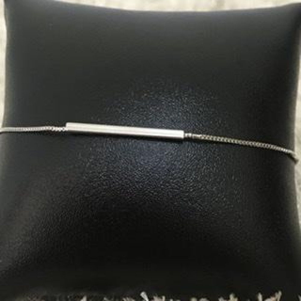 Pulseira minimalista Ródio branco prata