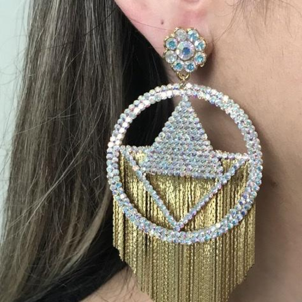 Maxi brinco com strass 