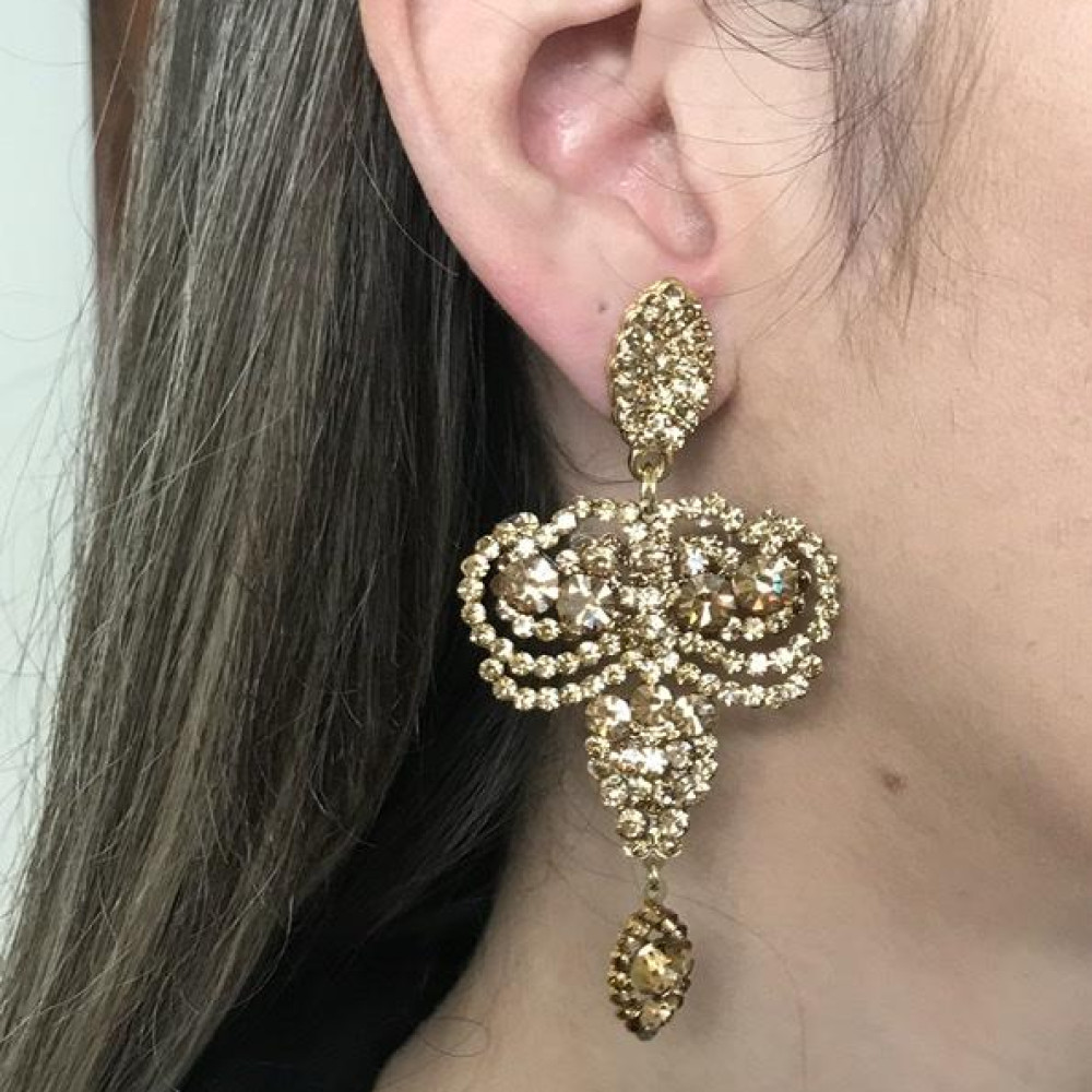 Máxi brinco com strass 