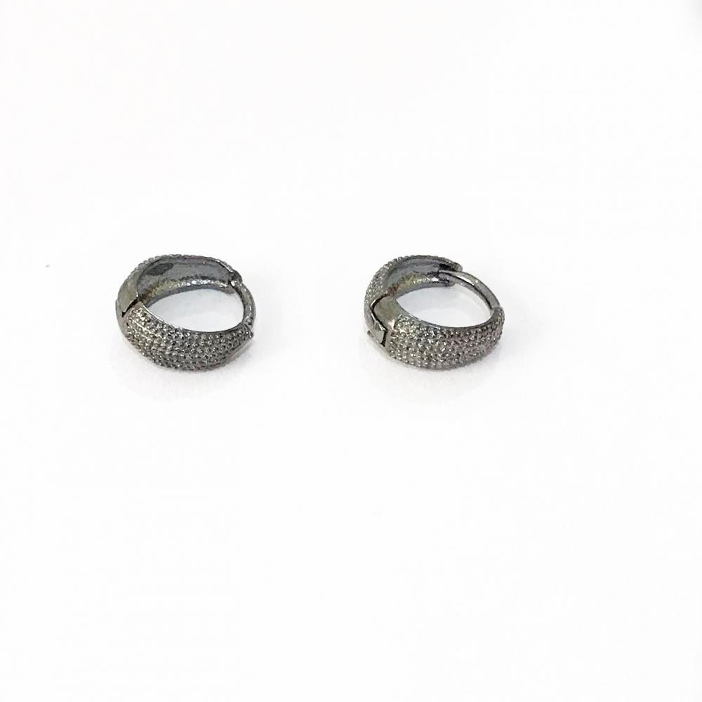 Brinco pequeno de argola Ródio negro
