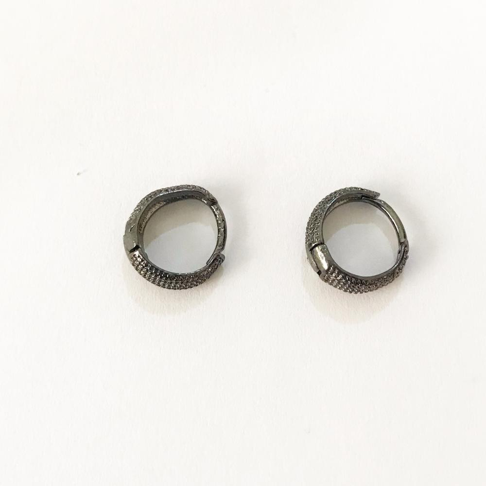 Brinco pequeno de argola Ródio negro