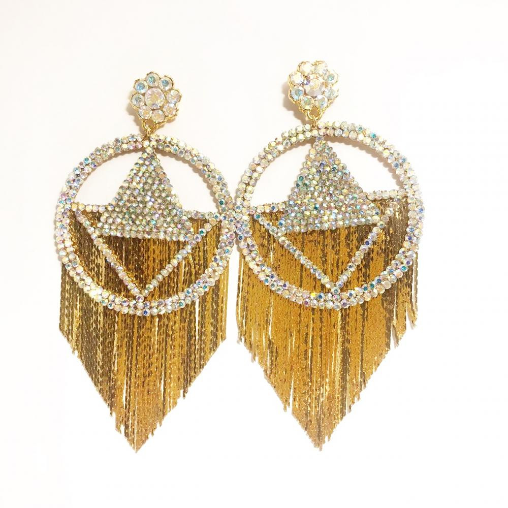 Maxi brinco com strass 
