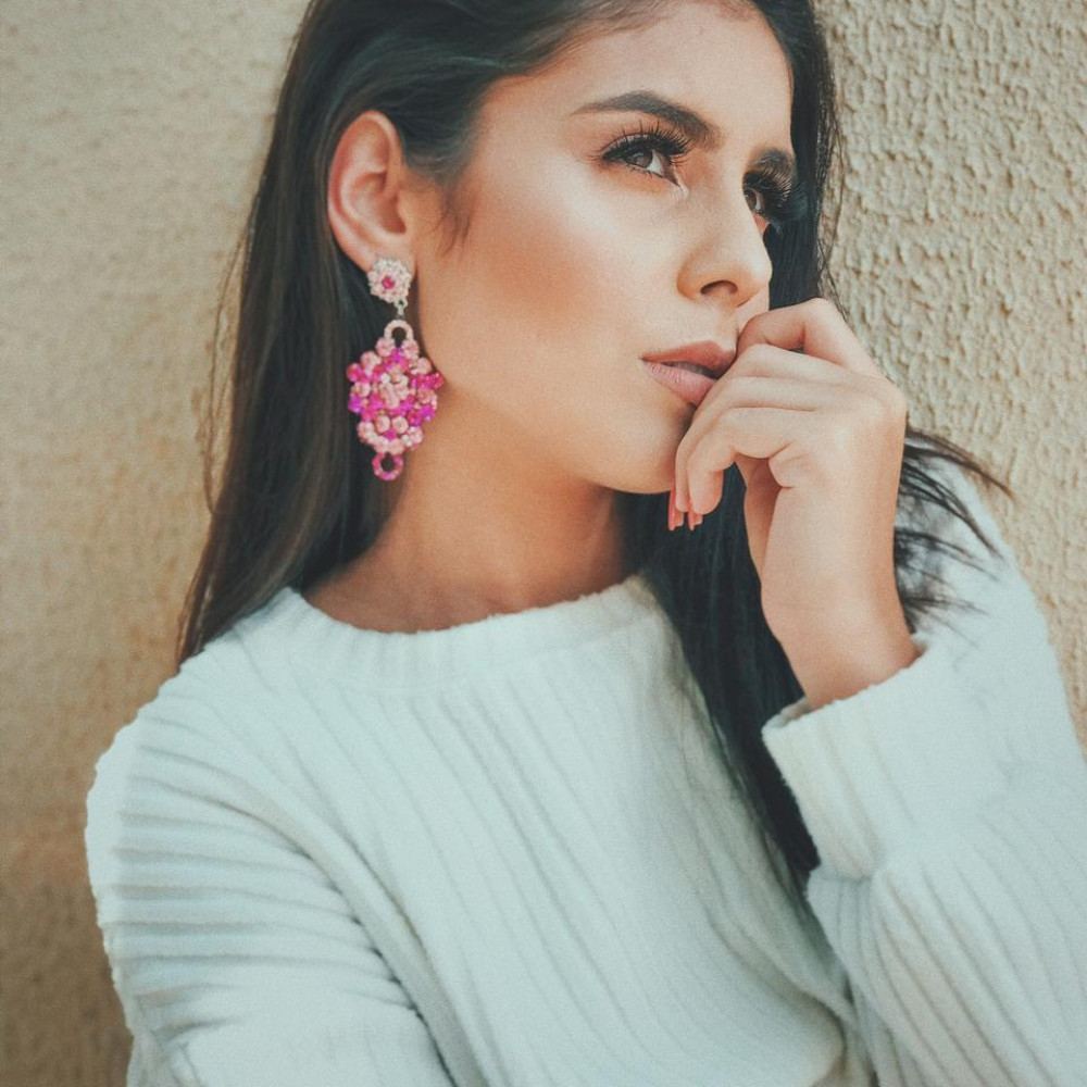 Brinco Prata Rosa