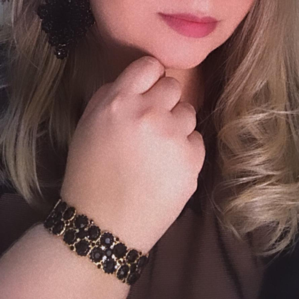 Pulseira de strass Jet Ouro