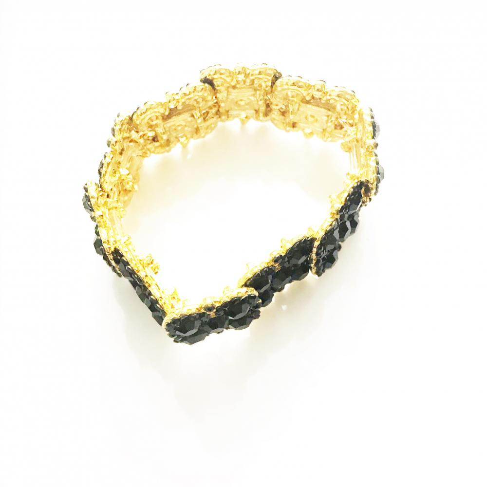 Pulseira de strass Jet Ouro