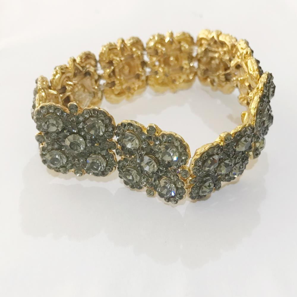 Pulseira de strass Black Diamond Ouro