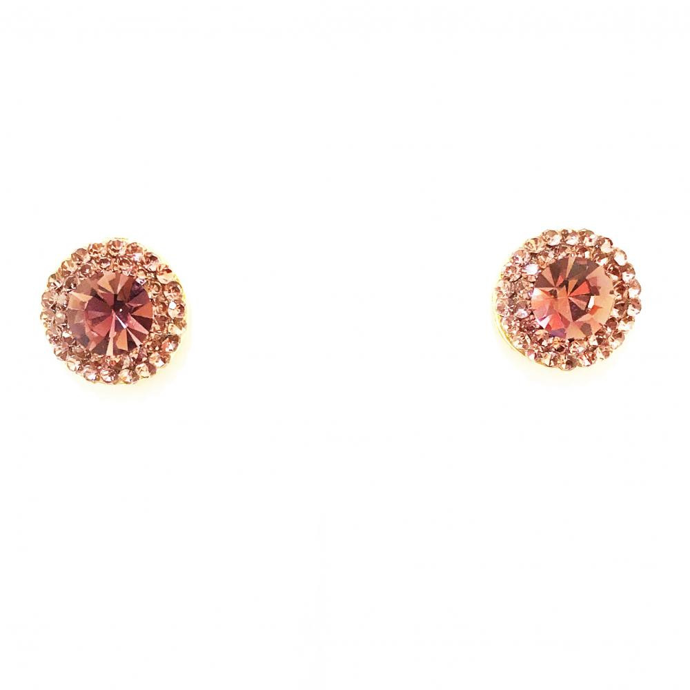 Brinco Ponteira Redonda com Strass