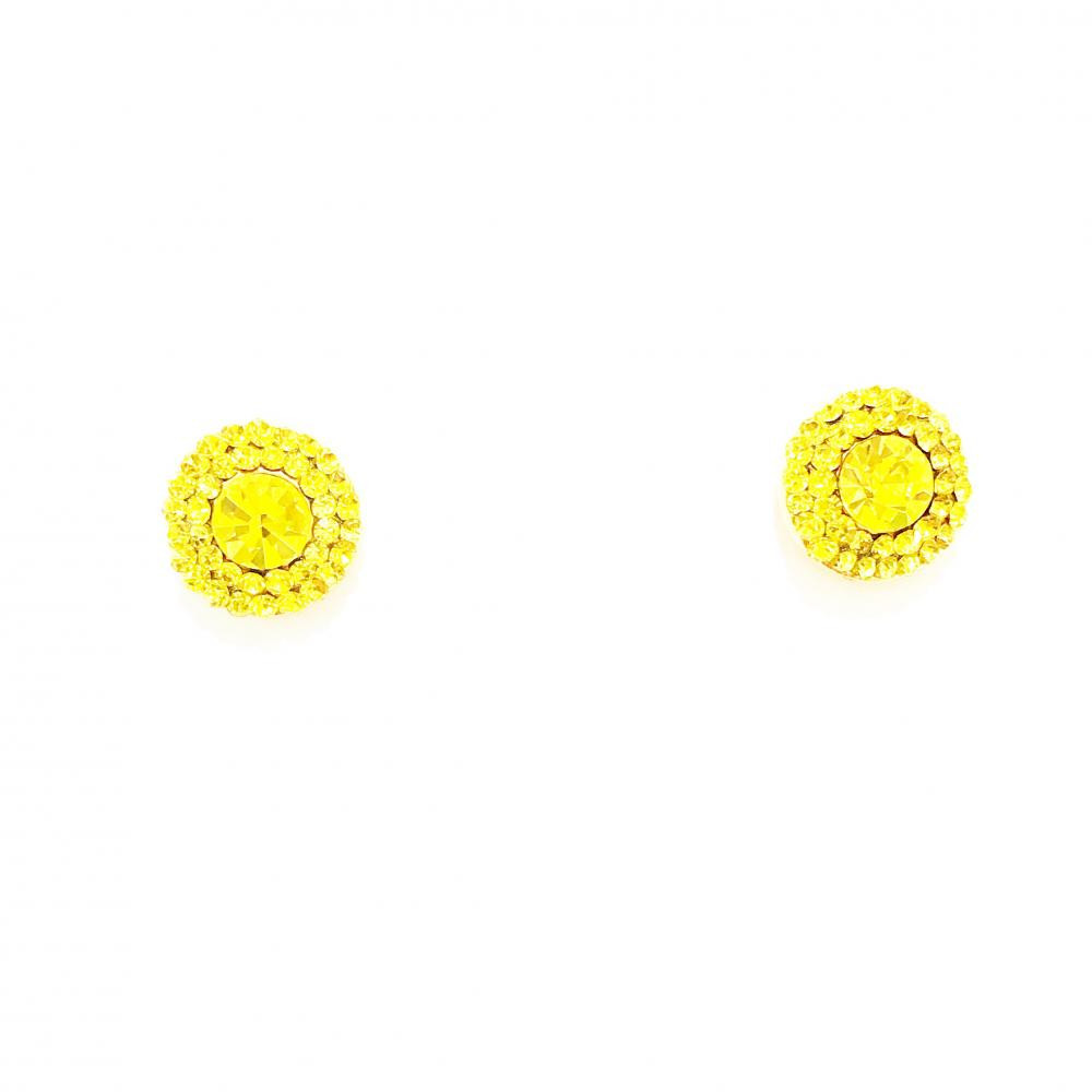 Brinco Ponteira Redonda com Strass