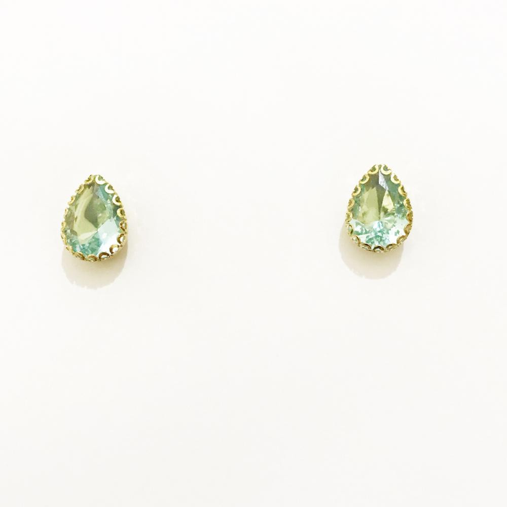 Brinco de gota pequeno folheado a ouro 18k