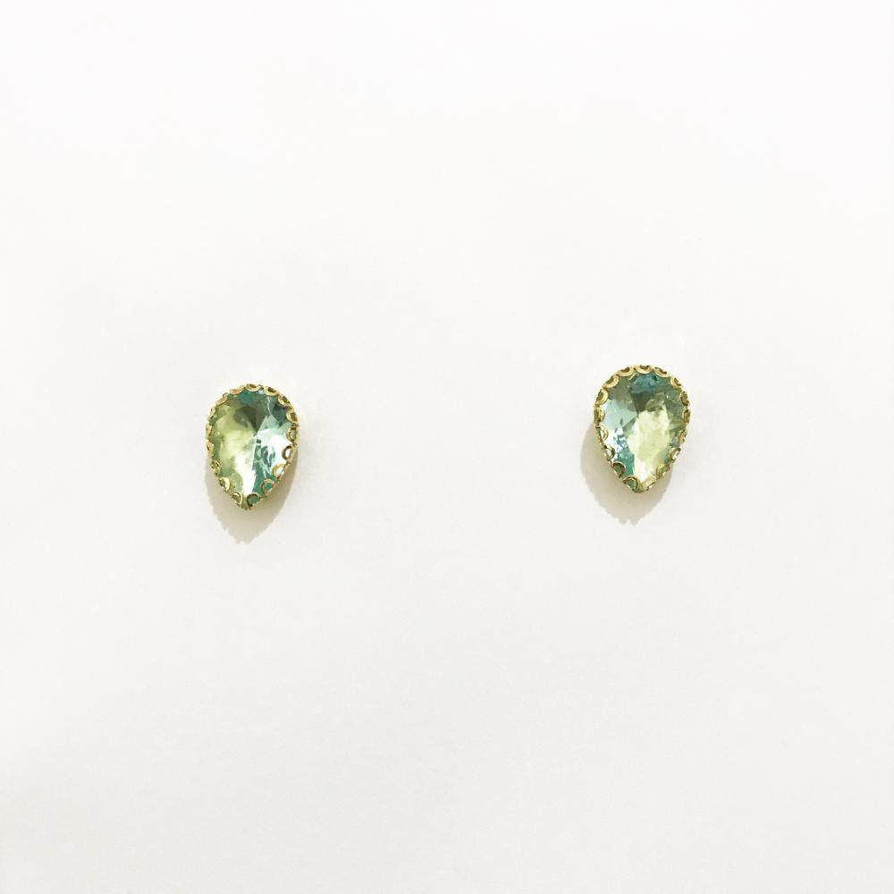 Brinco de gota pequeno folheado a ouro 18k