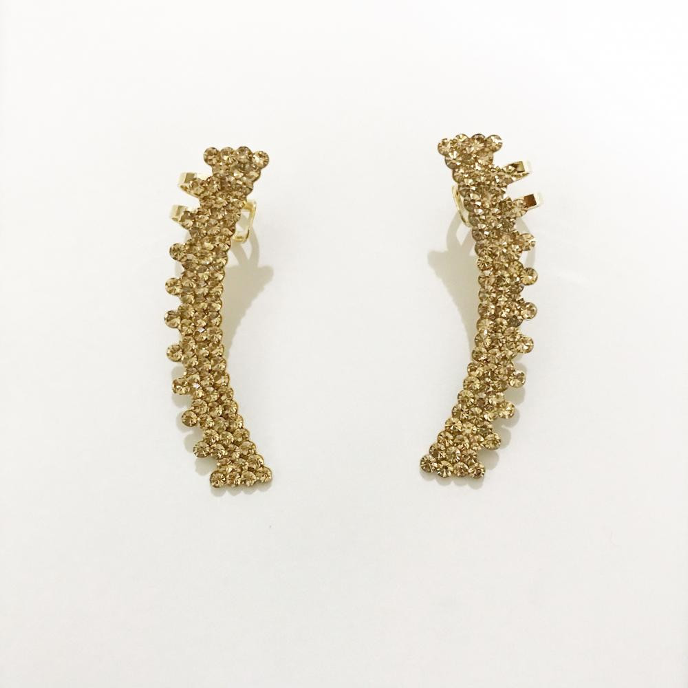 Brinco earcuff com strass Folheado a ouro 18kg