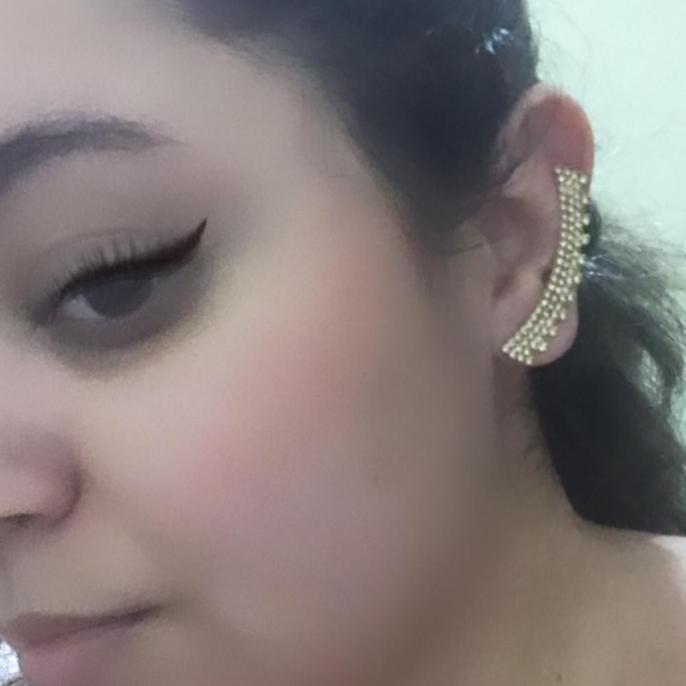Brinco earcuff com strass Folheado a ouro 18kg