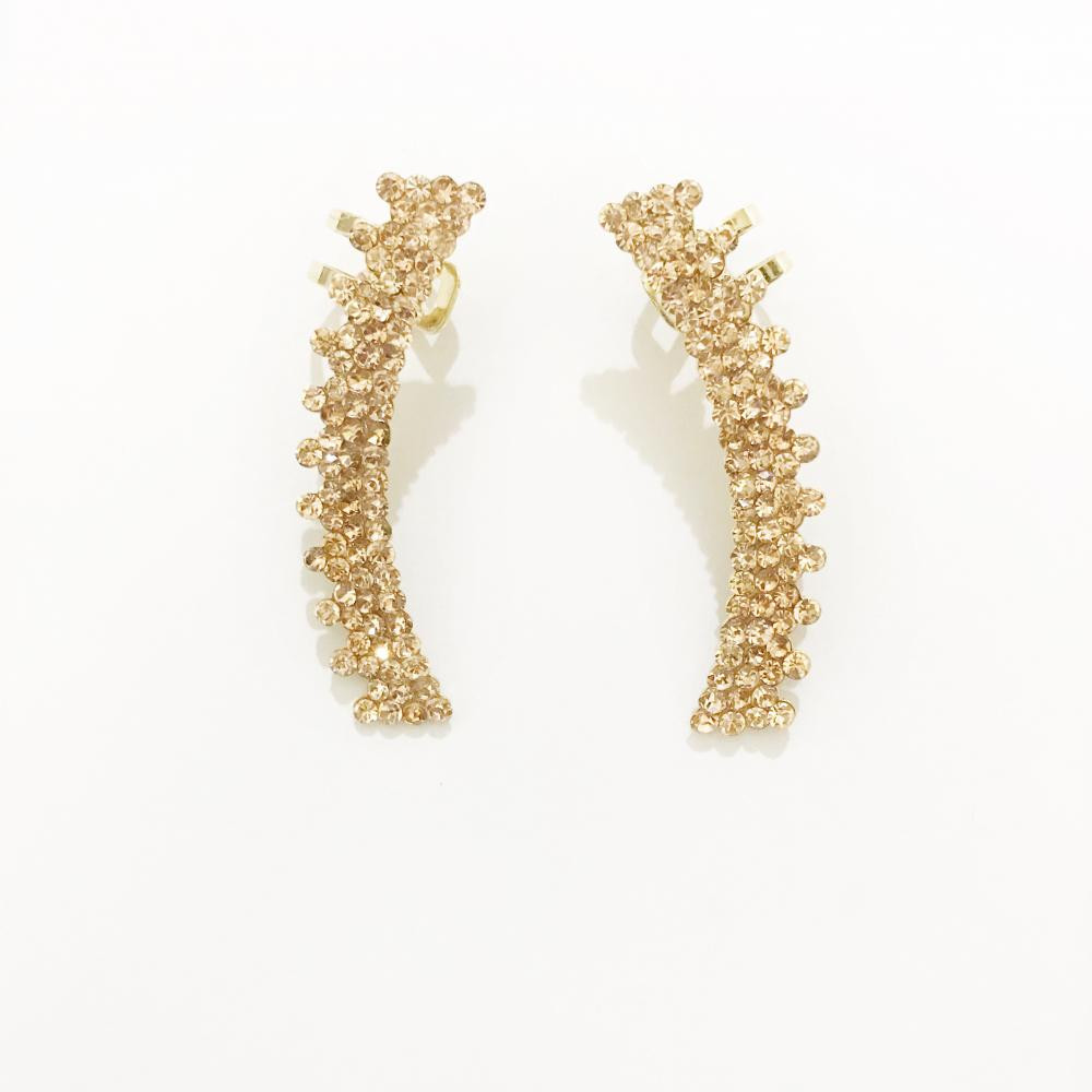 Brinco earcuff com strass Folheado a ouro 18kg