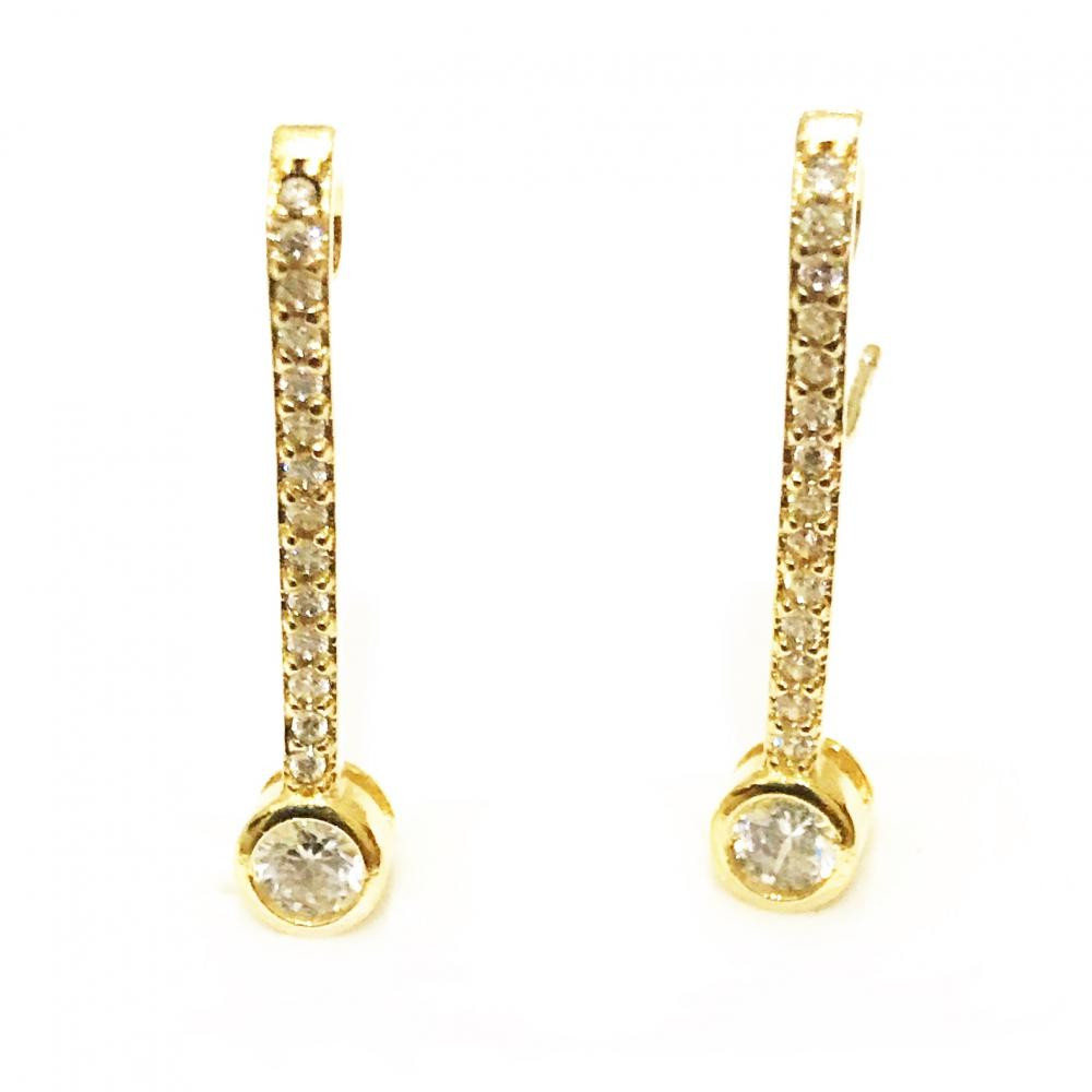 Brinco earcuff com zircônia Folheado a ouro 18kg