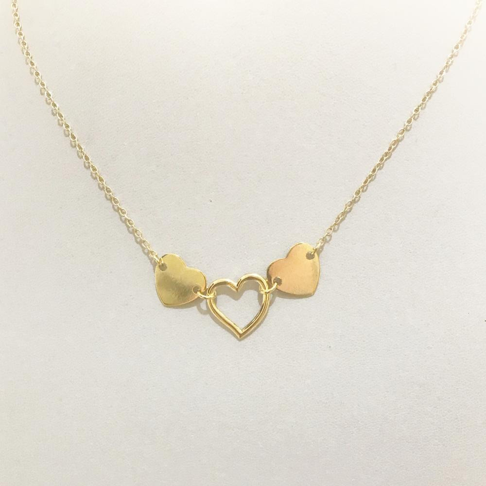 Colar coração amor eterno folheado a ouro 18k