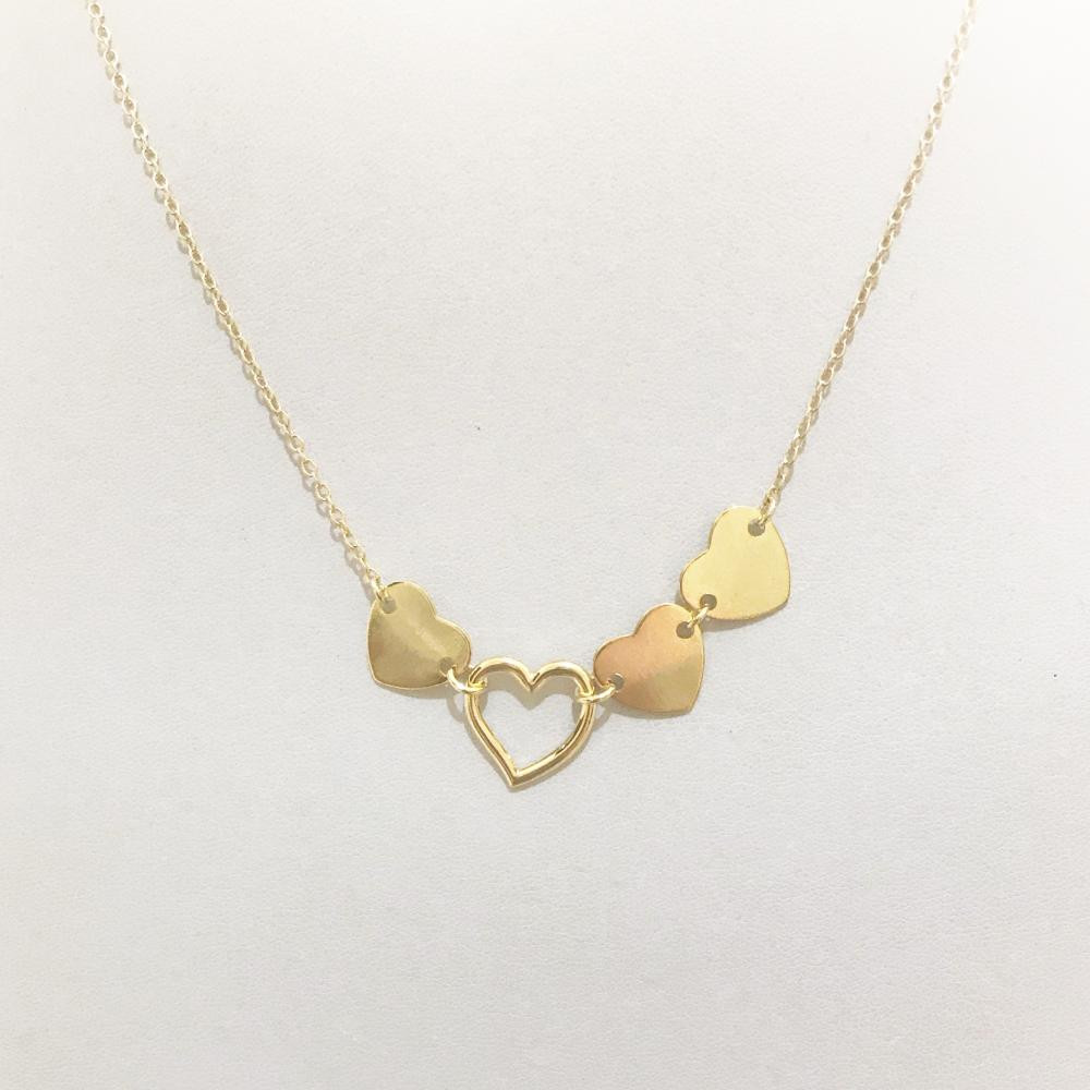 Colar coração amor eterno folheado a ouro 18k