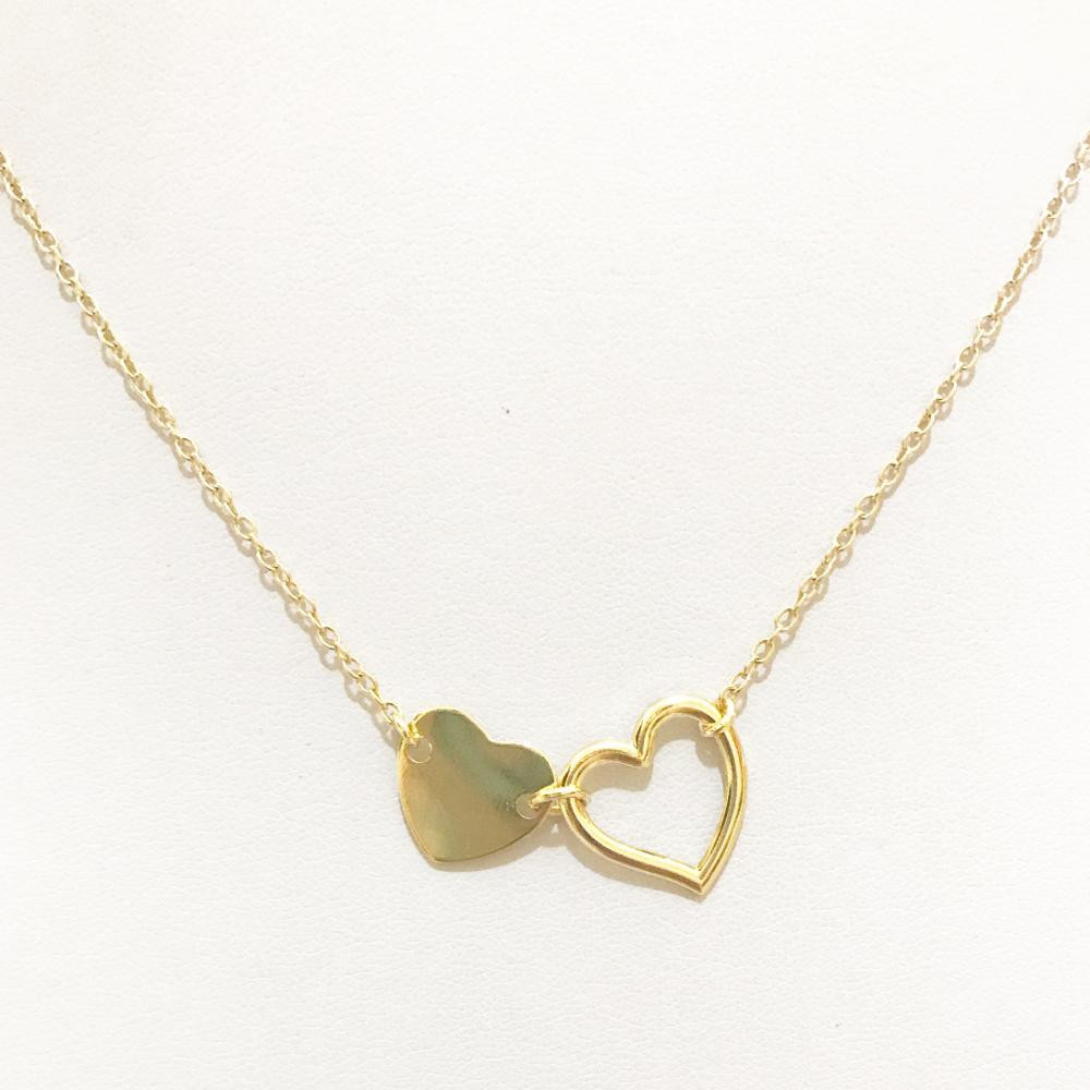 Colar coração amor eterno folheado a ouro 18k