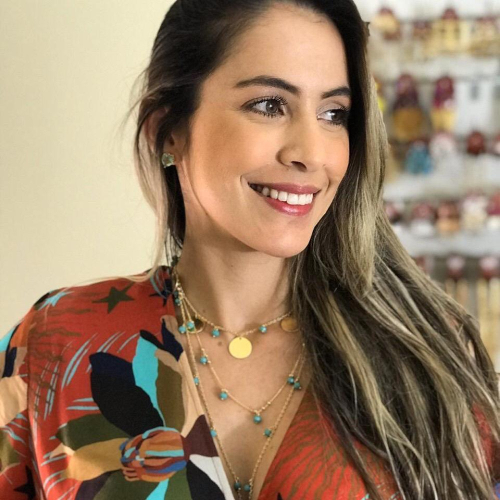 Mix de Colares folheado a ouro 18k com bolinhas turquesa