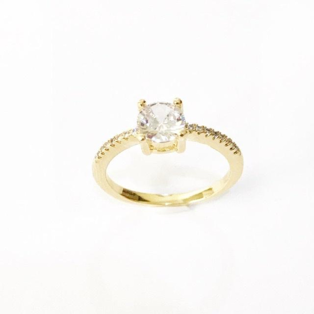 Anel cravejado com zircônia Folheado a ouro18k