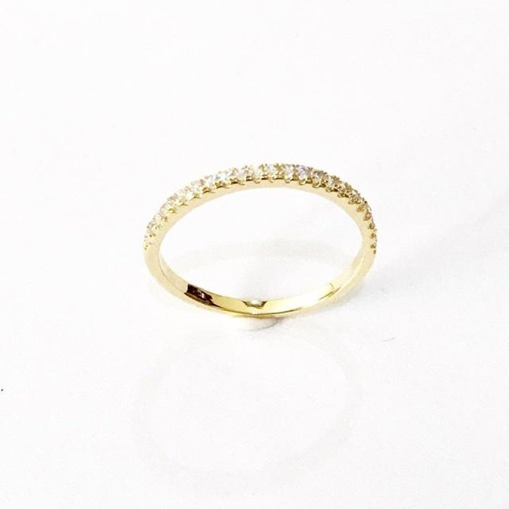 Anel Aparador de Aliança Cravejado com zircônia folheado a ouro 18k