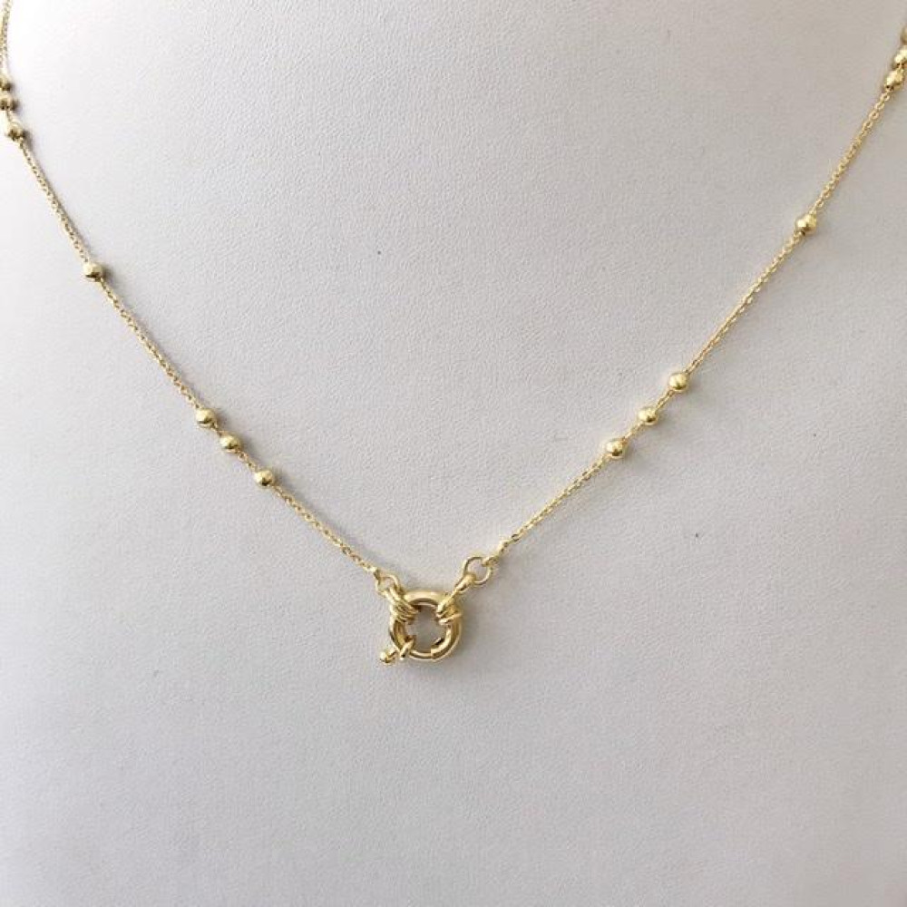 Colar Longo com Fecho boia folheado a ouro 18k