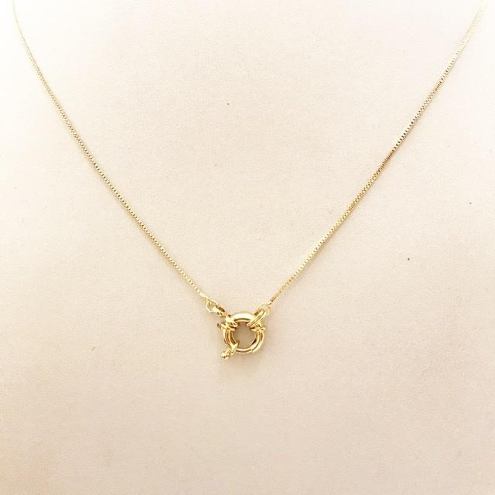 Colar longo com Fecho boia folheado a ouro 18k