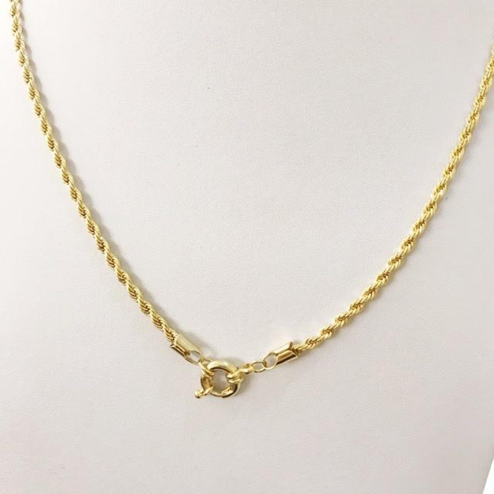 Colar Longo com Fecho boia folheado a ouro 18k