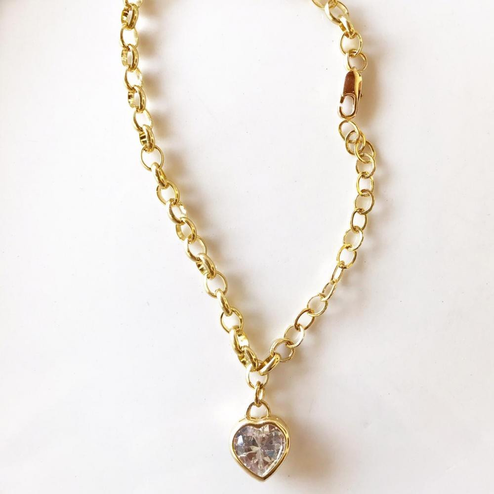 Pulseira elo folheado ouro 18k 