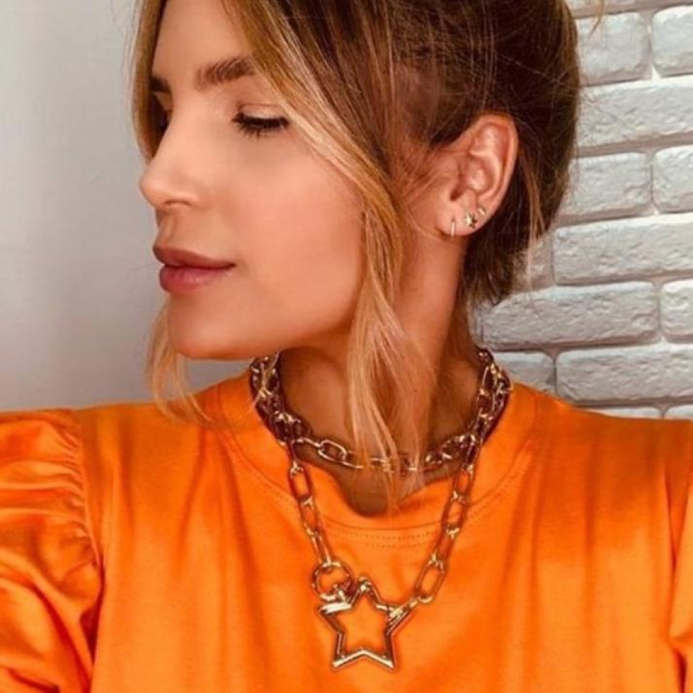 Corrente de elo  Cartier com fecho de estrela 