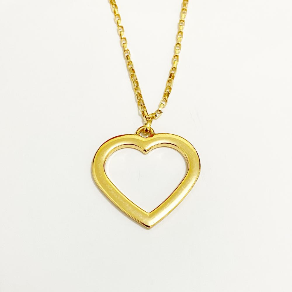 Corrente com pingente de coração folheado a ouro 18k