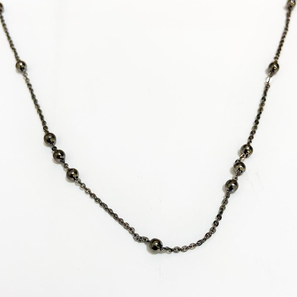 Choker com micro bolinhas folheado no grafite