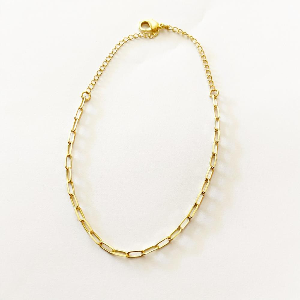 Tornozeleira com mines elos cartier folheada  ouro 18k 