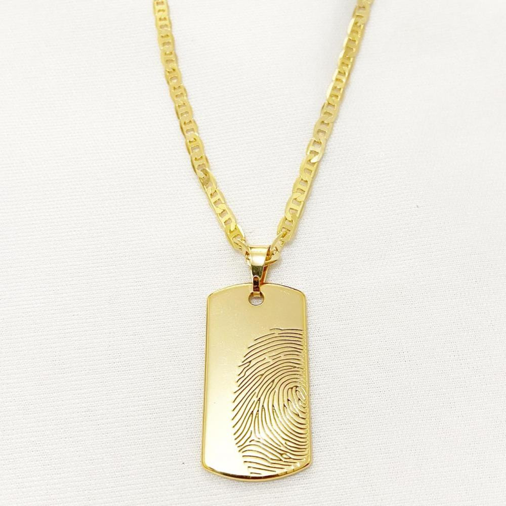 Colar masculino com corrente  italiana chapada com pingente folheado a ouro 18k