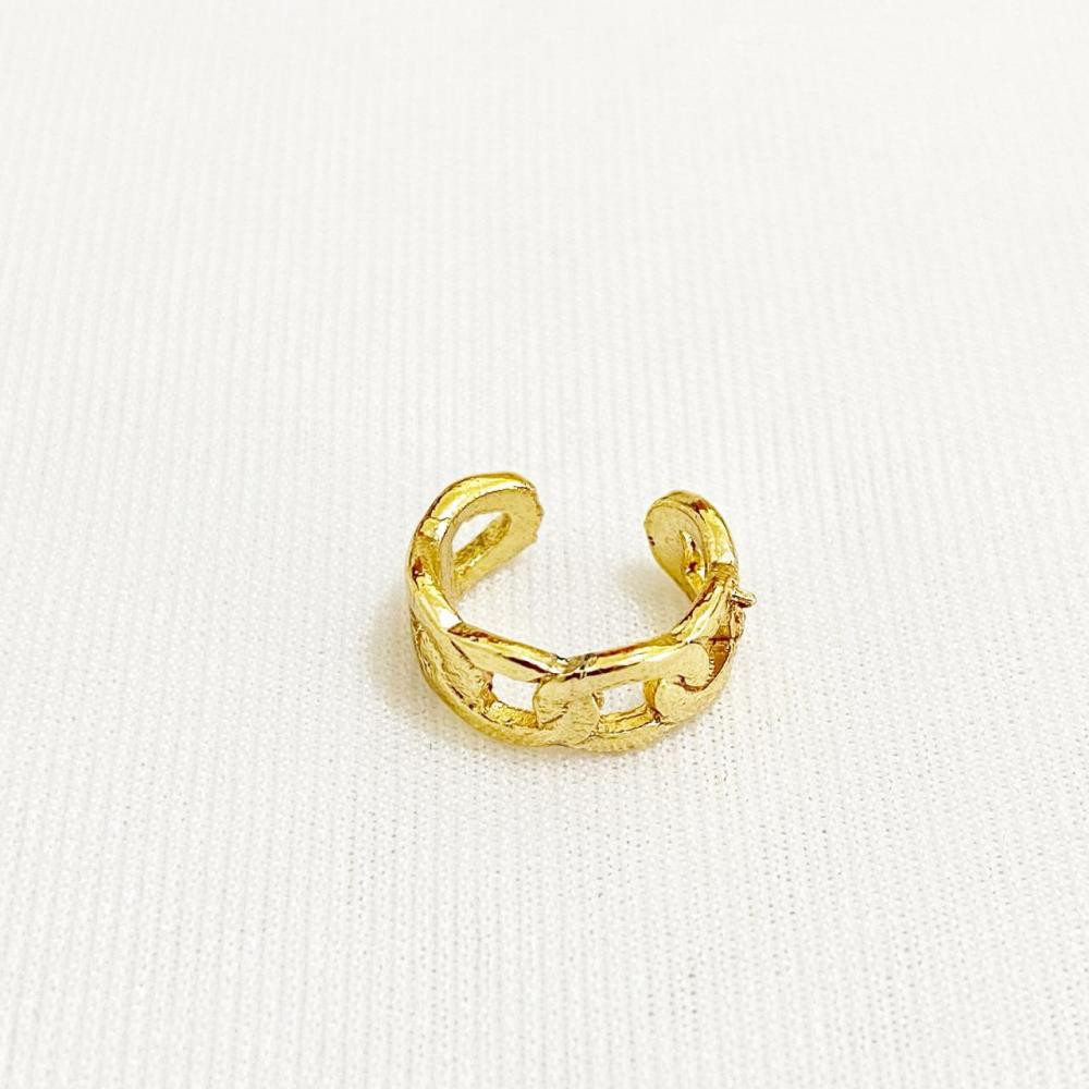  Piercing fake pequeno com elo italiano chapado folheado a ouro 18k 