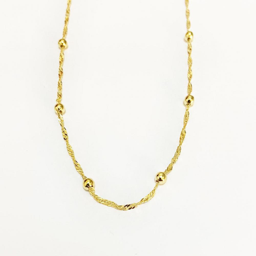 Choker minimalista com micros bolinhas folheado a ouro 18k 