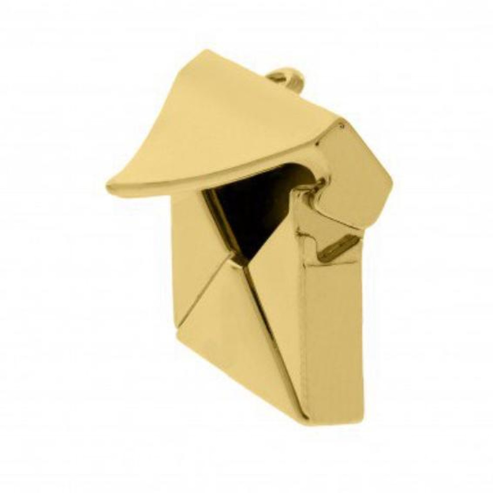 Colar com pingente de carta relicário folheado a ouro 18k