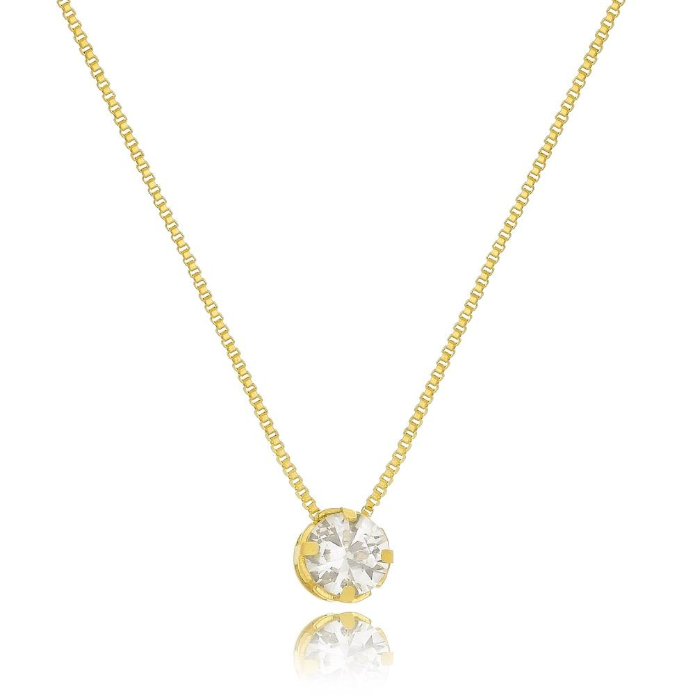 Colar Ana ponto de luz banhado a ouro 18k 