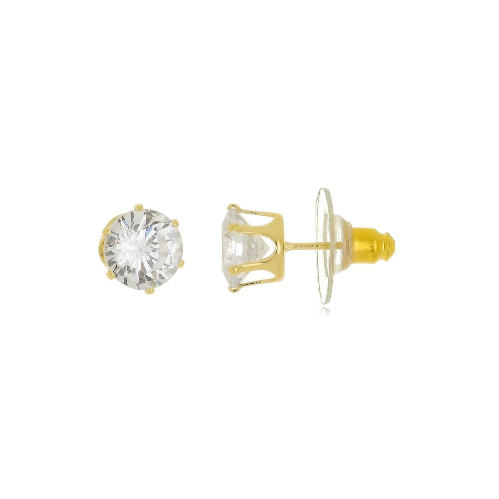 Brinco ponto de luz banhado a ouro 18k