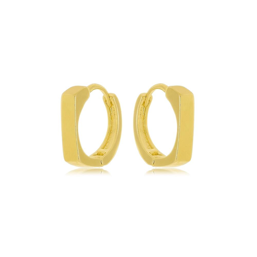 Argola minimalista folheada a ouro 18k 