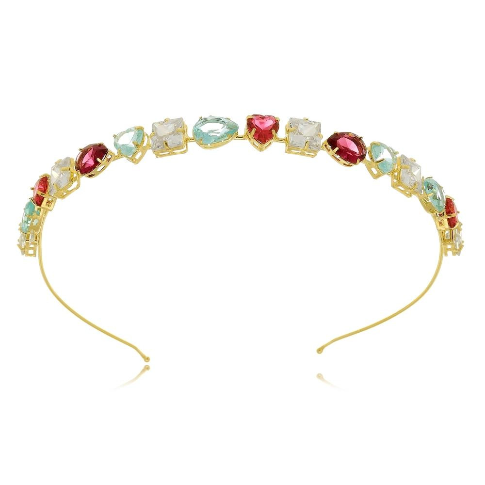 Tiara com zircônia folheada a ouro 18k