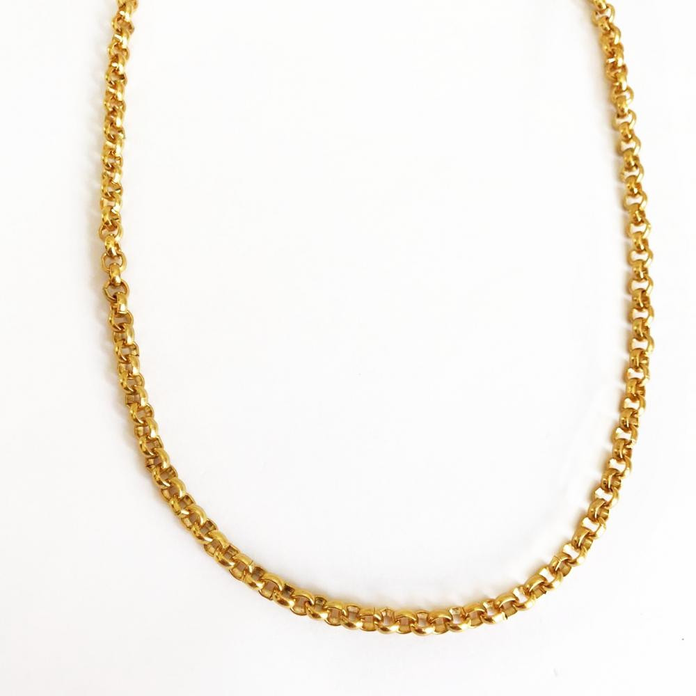 Colar com corrente de elo português  folheado a ouro 18k