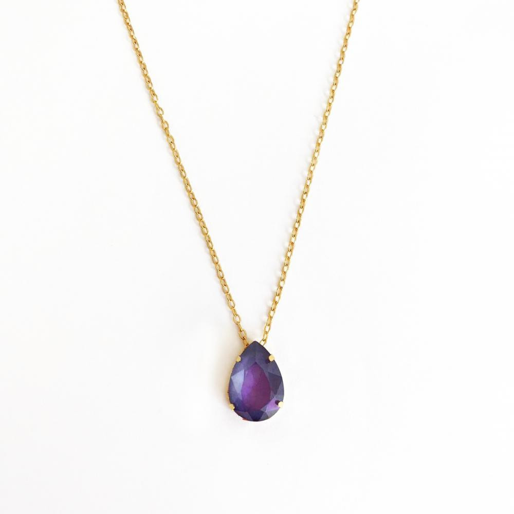 Colar com pingente de gota folheado a ouro 18k 