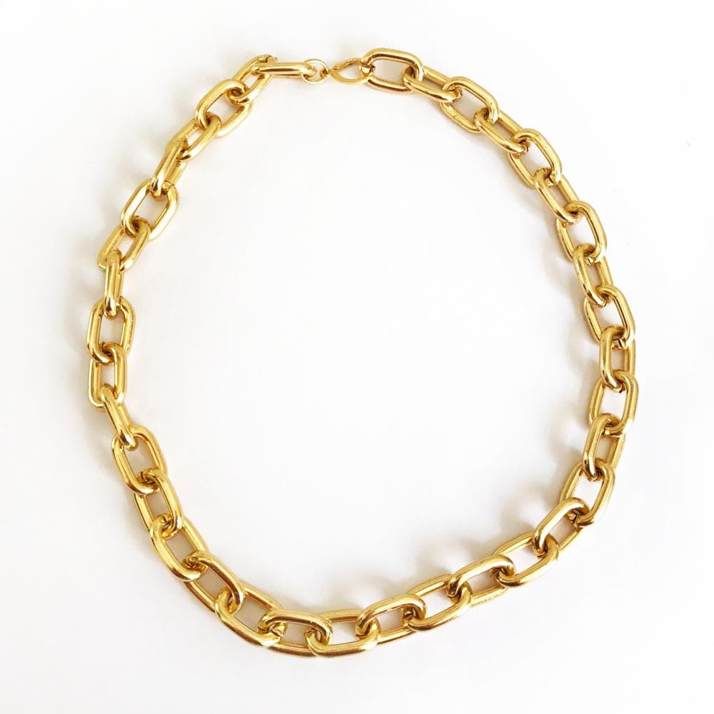 Choker de elos cartier folheada a ouro 18k 