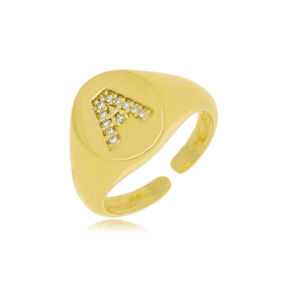 Anel Tassia de dedinho ou falange personalizado banhado a ouro 18k