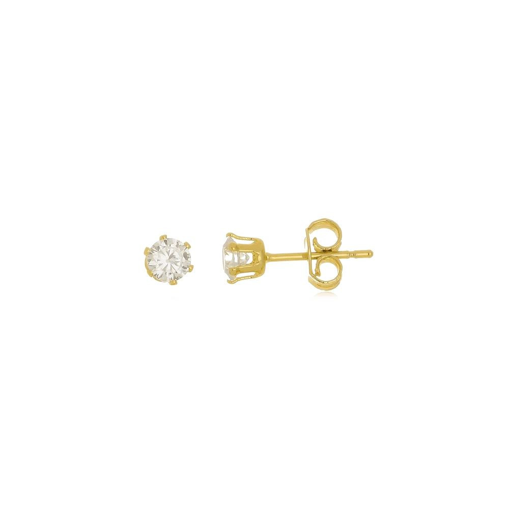 Brinco ponto de luz Infantil banhado a ouro 18k 